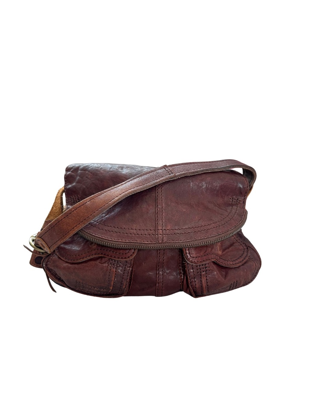 Lucky Brand Brown Leather Shoulder Crossbody Bag
